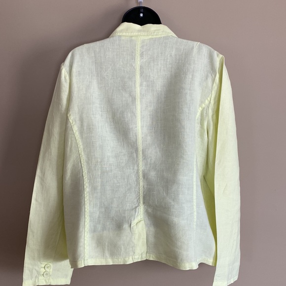 Chico’s 100% Linen Yellow Blazer - size 2 - Picture 4 of 13